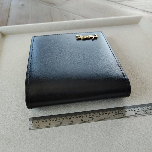 Saint Laurent YSL Gold "Small Cassandre" Leather Bi-fold Wallet (New) - Picture 11 of 11